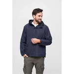 Navy windbreaker with front zipper