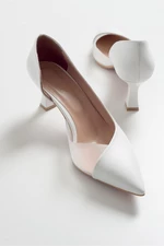 LuviShoes 353 White Skin Heels Women's Shoes