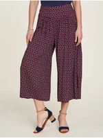 Red Women's Patterned Culottes Pants Tranquillo - Women