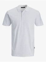 White Mens Patterned Polo T-Shirt Jack & Jones Marseille - Men