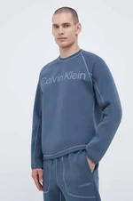 Tréningová mikina Calvin Klein Performance šedá farba, s potlačou
