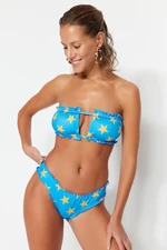 Trendyol Blue Star Wzorzysty dół od bikini