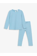 LC Waikiki LCW ECO Crew Neck Long Sleeve Basic Baby Girl Pajamas Set