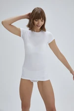 Dagi Women's White Crew Neck Short Sleeve T-Shirt