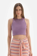 Dagi Lilac Ribbed Crop