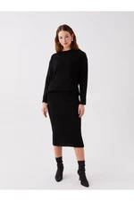 LC Waikiki Women's Plain Knitwear Skirt with Elastic Waist.