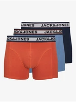 Set of three men's boxer shorts in blue and orange Jack & Jones - Men