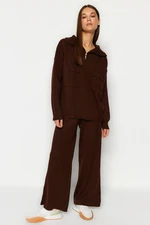 Trendyol Brown, Wide fit Knitwear Top and Bottom Set