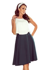 266-1 Flared MIDI skirt with pockets - GREEN