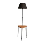 Czarno-naturalna lampa stojąca z tekstylnym kloszem (wysokość 147 cm) – Opviq lights