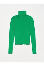 Dilvin 10225 Sweter z golfem-zielony