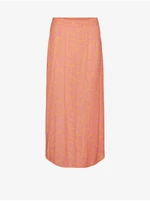 Růžovo-oranžová dámská květovaná maxi sukně Vero Moda Menny - Dámské