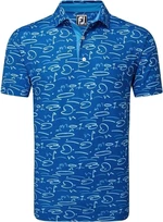 Footjoy Golf Course Doodle Deep Blue XL Camiseta polo