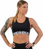 Nebbia Medium Impact Cross Back Sports Bra Black L Lenjerie de fitness