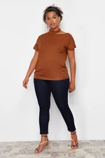 Trendyol Curve Brown Camisole Knitted Plus Size Blouse
