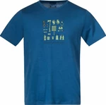 Bergans Graphic Wool Tee Men North Sea Blue/Jade Green/Navy Blue XL Camiseta Camisa para exteriores