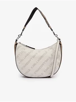 Krémová dámska kabelka KARL LAGERFELD Moon SM Shoulderbag