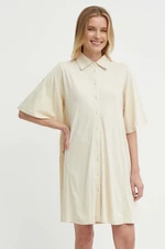 Bavlnené šaty Bomboogie béžová farba, mini, oversize, AW8488TJOR4