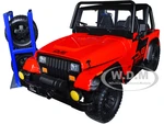 1992 Jeep Wrangler DV8 Off-Road Red with Matt Black Stripes with Extra Wheels "Just Trucks" Series 1/24 Diecast Model Car by Jada