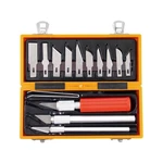 Sada EXTOL Craft vyřezávacích nožů, 91350 sada nožov na vyrezávanie • 14 ks • v uzatvárateľnej škatuľke z ABS plastu