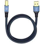 USB 2.0 prepojovací kábel [1x USB 2.0 zástrčka A - 1x USB 2.0 zástrčka B] 1.00 m modrá pozlátené kontakty Oehlbach USB P