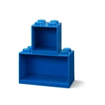 Súprava 2 detských modrých nástenných políc LEGO® Brick