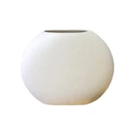 Biela ovalná keramická váza Rulina Flat, výška 21 cm