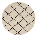 Béžovo-čierny koberec Mint Rugs Hash, ⌀ 120 cm