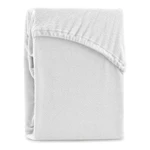 Biela elastická plachta na dvojlôžko AmeliaHome Ruby Siesta, 220-240 x 220 cm