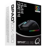 QPAD DX120 herná myš USB optická čierna, RGB 6 null 12000 dpi podsvietenie