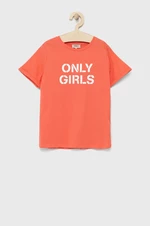 Detské bavlnené tričko Kids Only oranžová farba,