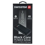Swissten fekete Core Slim Power Bank 20.000 mAh