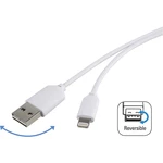 Renkforce #####USB-Kabel USB 2.0 #####USB-A Stecker, #####Apple Lightning Stecker  1.00 m biela obojstranne zapojiteľná