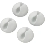 TRU COMPONENTS SWC-10WT/4P držiak káblu samolepiaci 542241 Priemer káblového zväzku (rozsah) 9 mm (max)   biela 4 ks