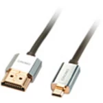 LINDY HDMI prepojovací kábel #####HDMI-A Stecker, #####HDMI-Micro-D Stecker 0.50 m sivá 41680 high speed HDMI s ethernet