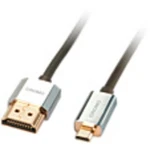 LINDY HDMI prepojovací kábel #####HDMI-A Stecker, #####HDMI-Micro-D Stecker 0.50 m sivá 41680 high speed HDMI s ethernet