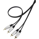 SpeaKa Professional SP-7870144 cinch audio prepojovací kábel [2x cinch zástrčka - 2x cinch zástrčka] 1.00 m čierna Super