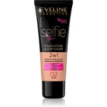 Eveline Cosmetics Selfie Time make-up a korektor 2 v 1 odstín 02 Ivory 30 ml