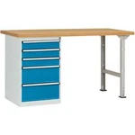 Dílenském COMBI model 7 s masivní deskou, Šxhxv = 1500 x 700 x 840 mm Manuflex WC5115.5012 WC5115.5012