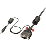VGA / jack kabel LINDY [1x VGA zástrčka, jack zástrčka 3,5 mm - 1x VGA zástrčka, jack zástrčka 3,5 mm] černá 7.50 m