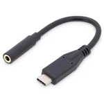 Kabelový adaptér audio Digitus [1x USB-C™ zástrčka - 1x jack zásuvka 3,5 mm] černá flexibilní provedení