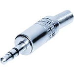 Jack konektor 3.5 mm TRU COMPONENTS 1559780 zástrčka, rovná, Pólů: 3, stereo, stříbrná, CuZn, poniklovaný, 1 ks