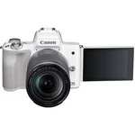 Systémový fotoaparát Canon EOS M50 EF-M 18-150 Kit, 24.1 Megapixel, bílá