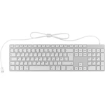 Keysonic KSK-8022MacU USB klávesnica nemecká, QWERTZ, Macintosh strieborná, biela protišmykové