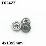 10Pcs F624ZZ 4x13x5 mm Flange Bearings Deep Groove Ball Bearing High quality F624