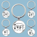 Custom Beautiful Family Photo Keychain Custom Mom Dad Daughter Son Pet Trinket Backpack Accessories Diy Customizable