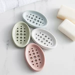 1Pcs Soft Silicone Non-slip Soap Holder Soap Box Bathroom Soap Dishes Drain Rack Multifunctional Soapbox Brush