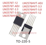 10PCS LM2576T-12 LM2576T-ADJ LM2576T-3.3 LM2576T-5.0 LM2576HVT-12 LM2576HVT-ADJ LM2576HVT-3.3 LM2576HVT-5.0 LM2577T-12 TO220-5