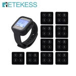 Retekess Wireless Waiter Calling System TD106 Waterproof Watch Receiver 10 TD033 Call Buttons For Hookah Cafe Customer Service