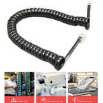 R91A RJ9 Coiled Telephone Wire 6FT Curved Telephone Landline Phone Handset Handle Line Cable 4P4C 6Ft/1.85m